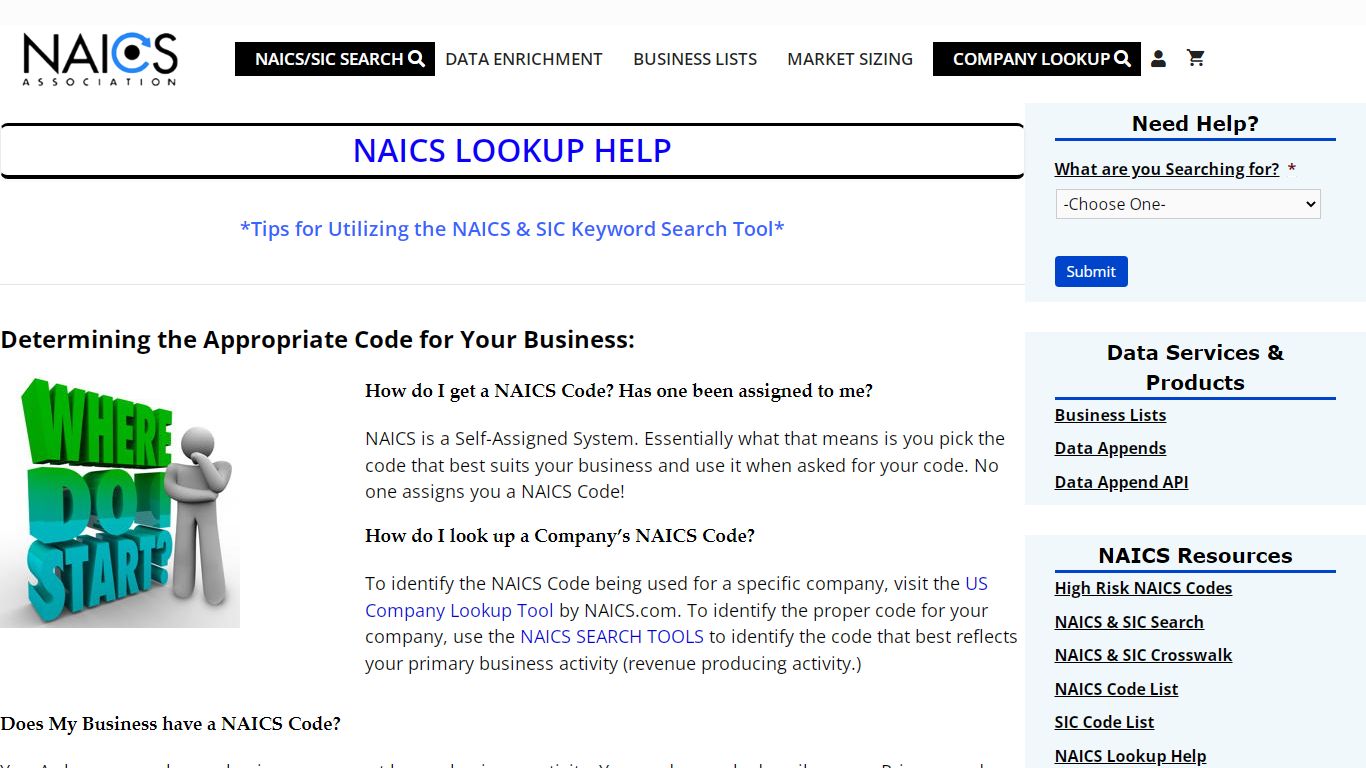 NAICS Lookup Help | NAICS Association